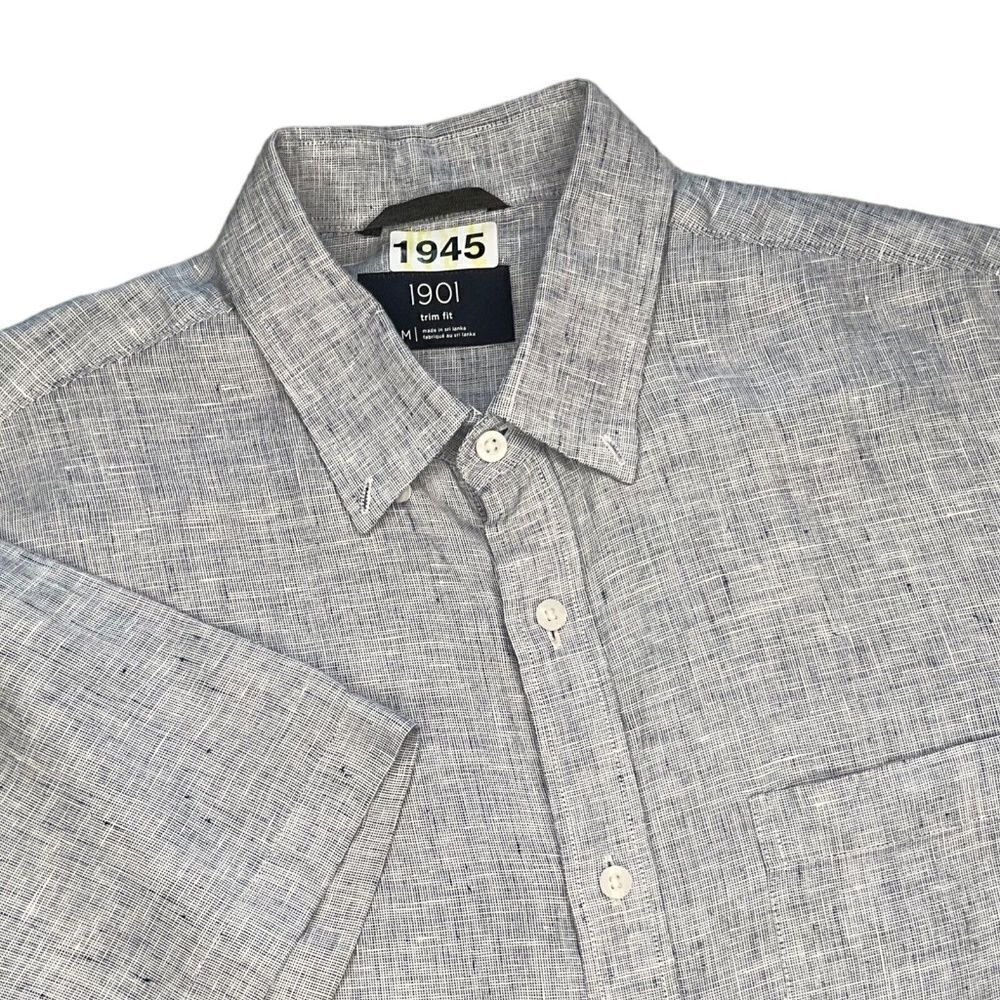 NWOT 1901 Trim Fit Men's Button Up Long Sleeve Workwear/Chambray Sport Shirt  M